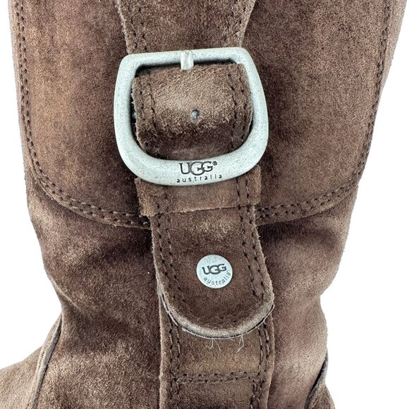 UGG Australia Womens Brown Suede Sheepskin Lined Mid-Calf Boots Size 6 - Picture 5 of 12
